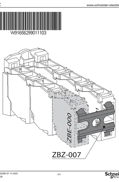 schneider施耐德ZBZ007 Contact block bracket